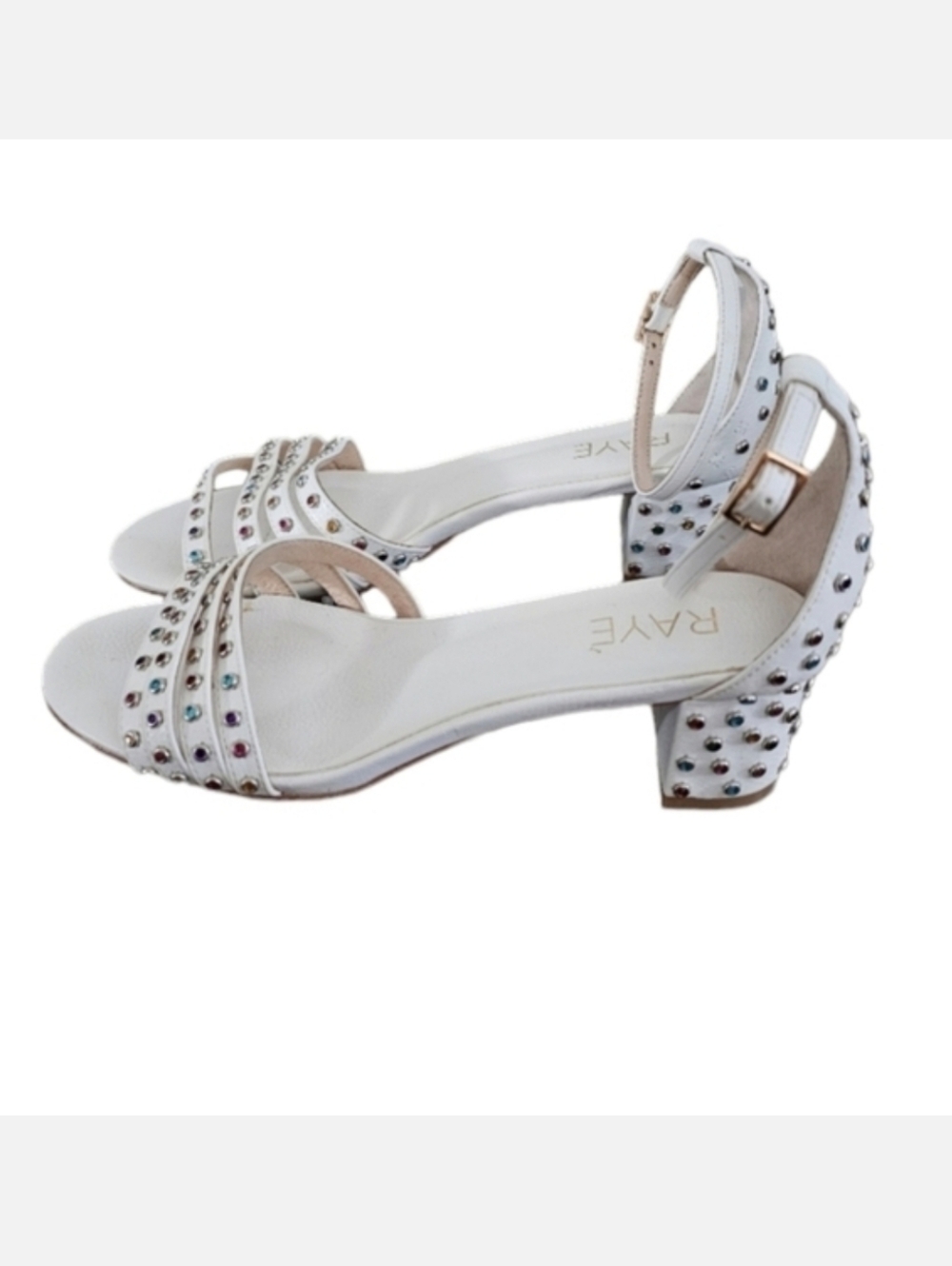 Raye Rainbow Rhinestone Sandals Size 8 - Picture 4 of 9